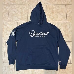 Champion Navy Blue Hoodie with Barstool Golf size XL
